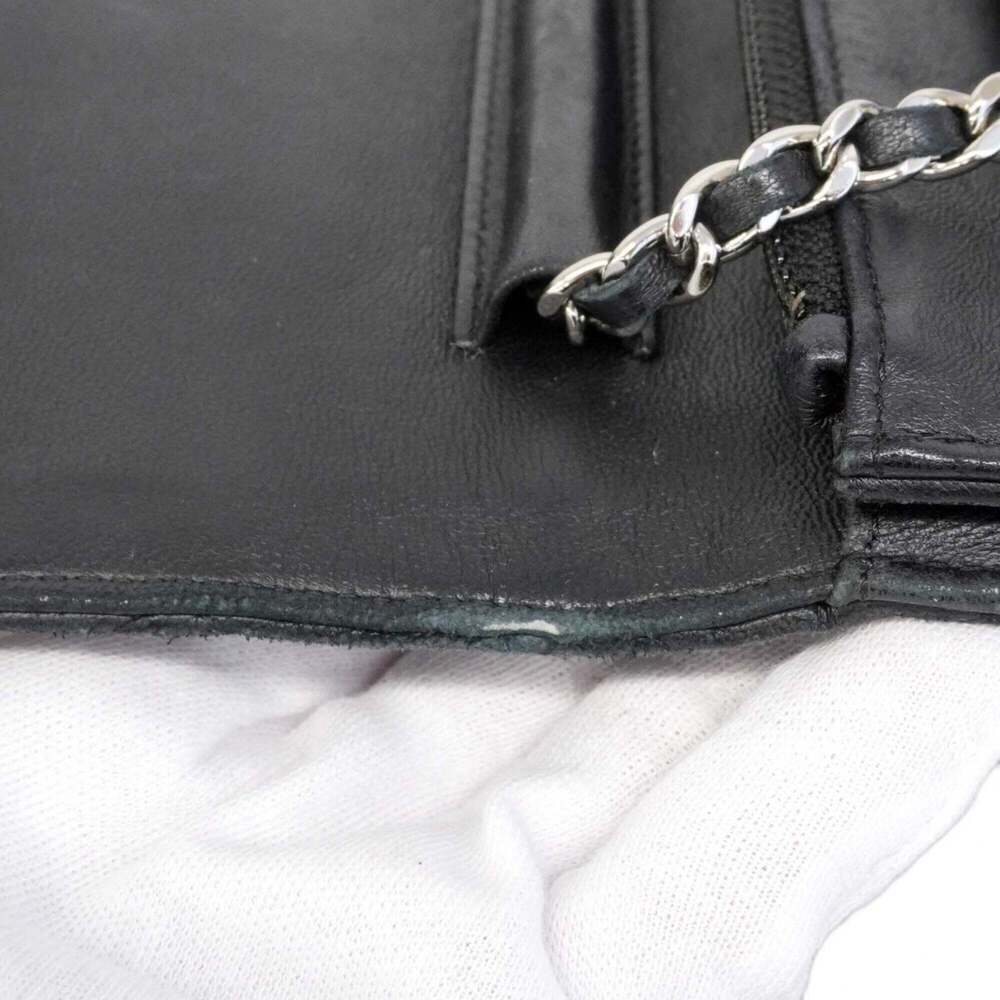 CHANEL Authentic Black Lambskin Leather Wallet - Picture 7 of 13